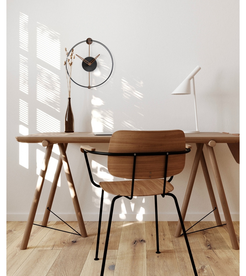 Horloge Murale Nano Noir/Noyer - Nomon