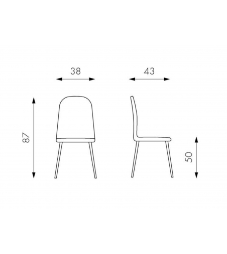 Ensemble de 4 Chaises Martina Beiges - Stones