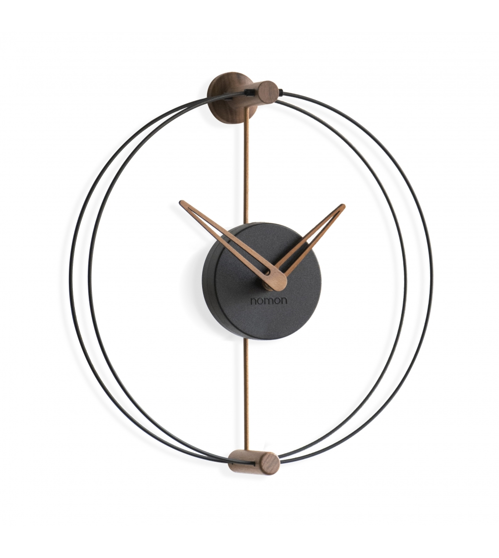 Reloj De Pared Nano Negro/Roble - Nomon
