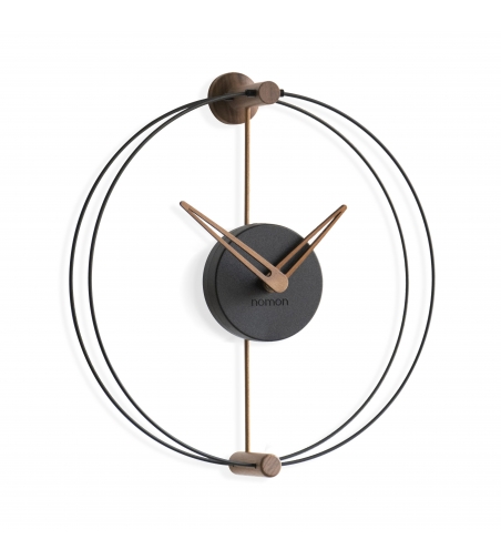 Orologio Da Parete Nano Nero/Rovere - Nomon