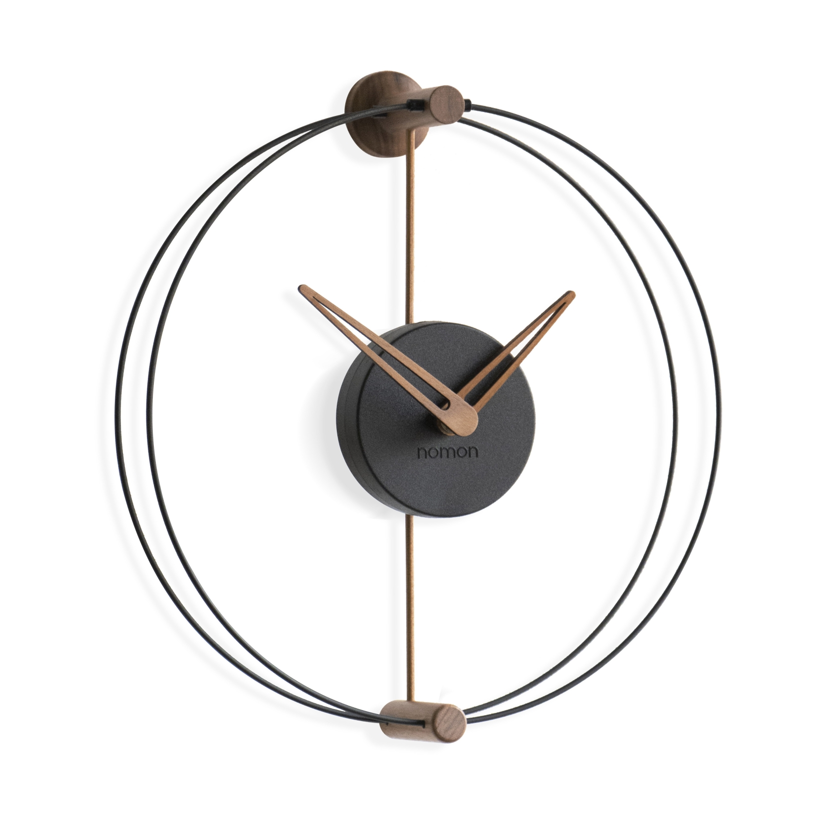 Orologio Da Parete Nano Nero/Rovere - Nomon