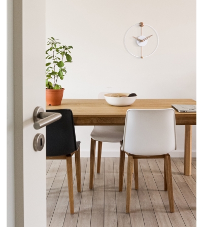 Nomon - Nano White/Oak Wall Clock 2