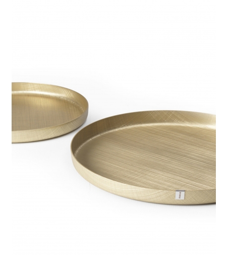 Round Aluminum Tray Champagne Color Up - Mesa Design