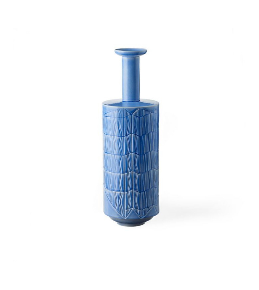Vase blau Craquelè Bitossi Ceramiche