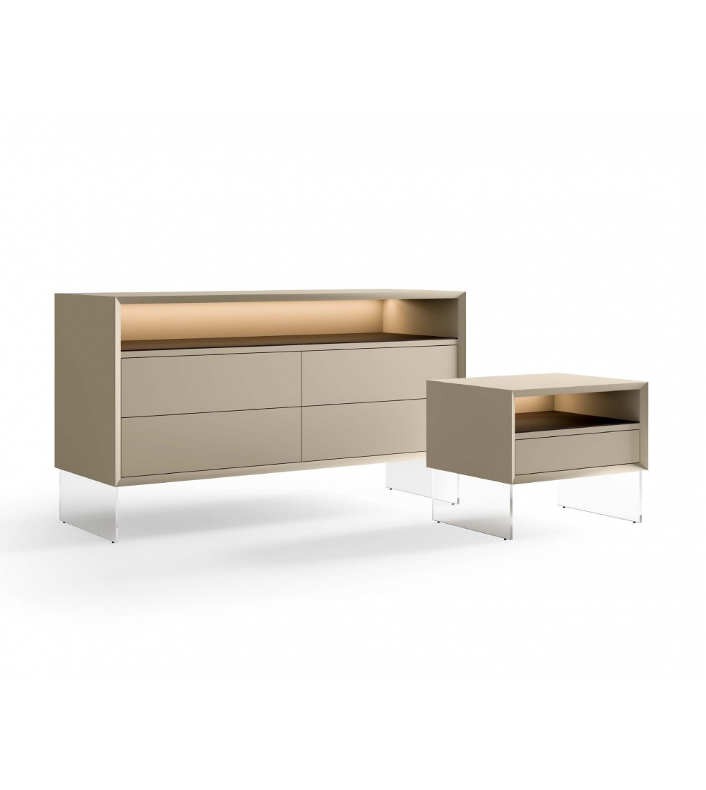 Triptyque Commode Et Tables De Chevet Cross - Ego Zeroventiquattro