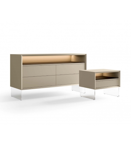 Triptyque Commode Et Tables De Chevet Cross - Ego Zeroventiquattro
