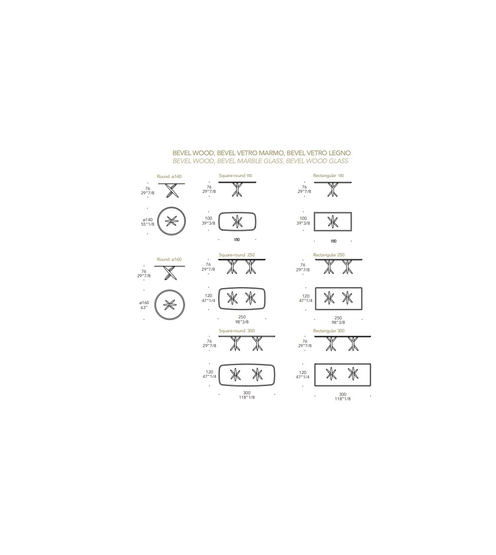 Mesa Pitto 72 Bevel - Reflex