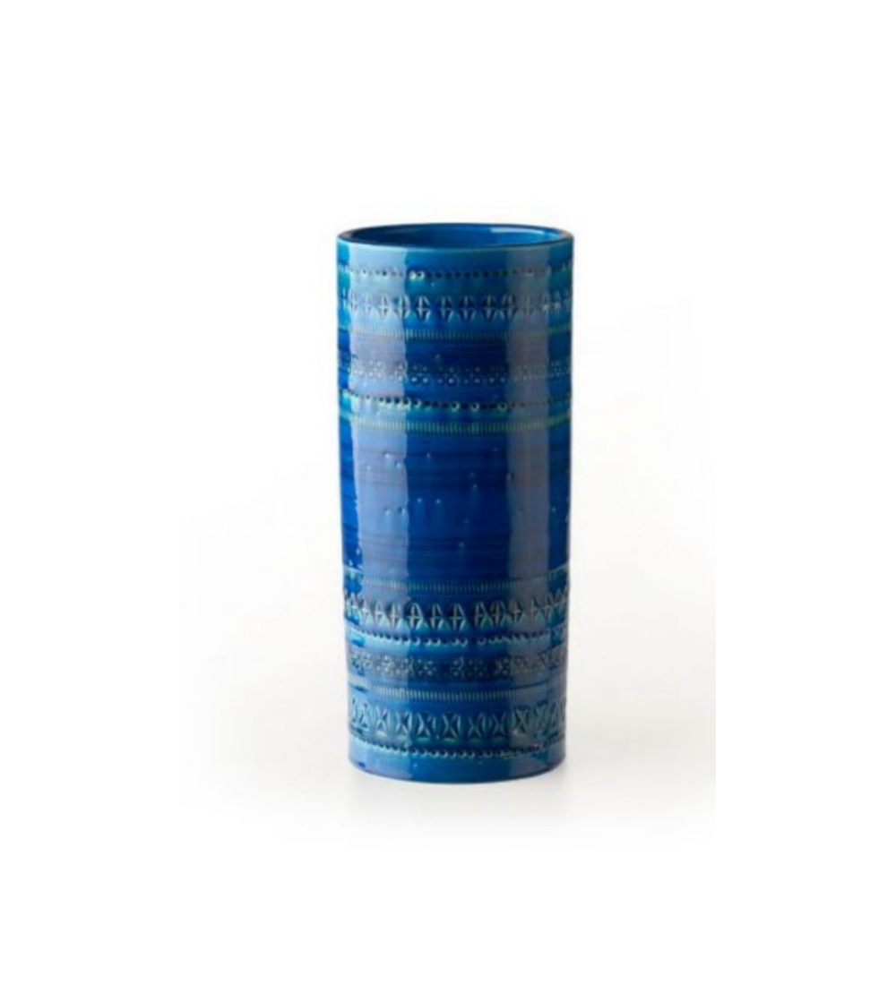 Zylindrische Vase Aldo Londi Rimini Blu Bitossi Ceramiche