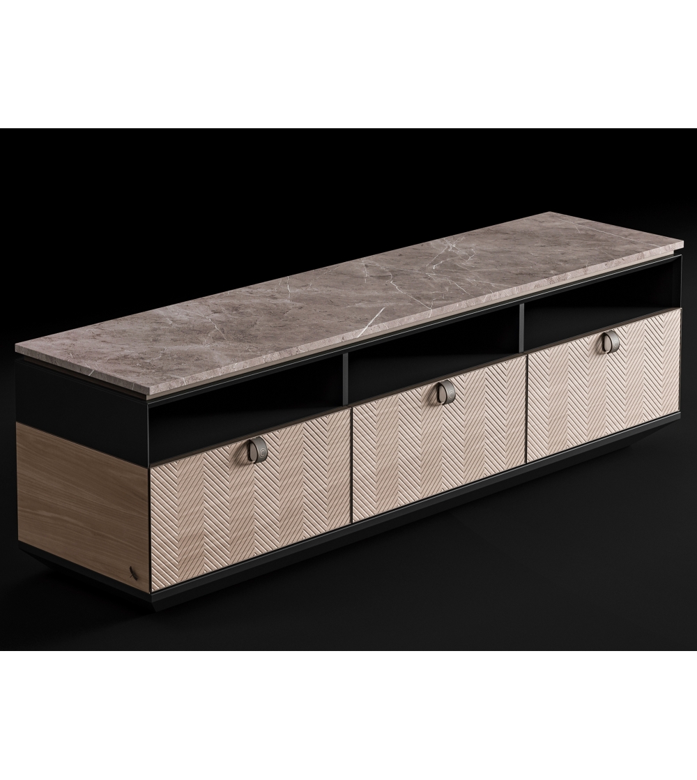 Sideboard In Marble And Wood DRAGONFLY - CPRN HOMOOD