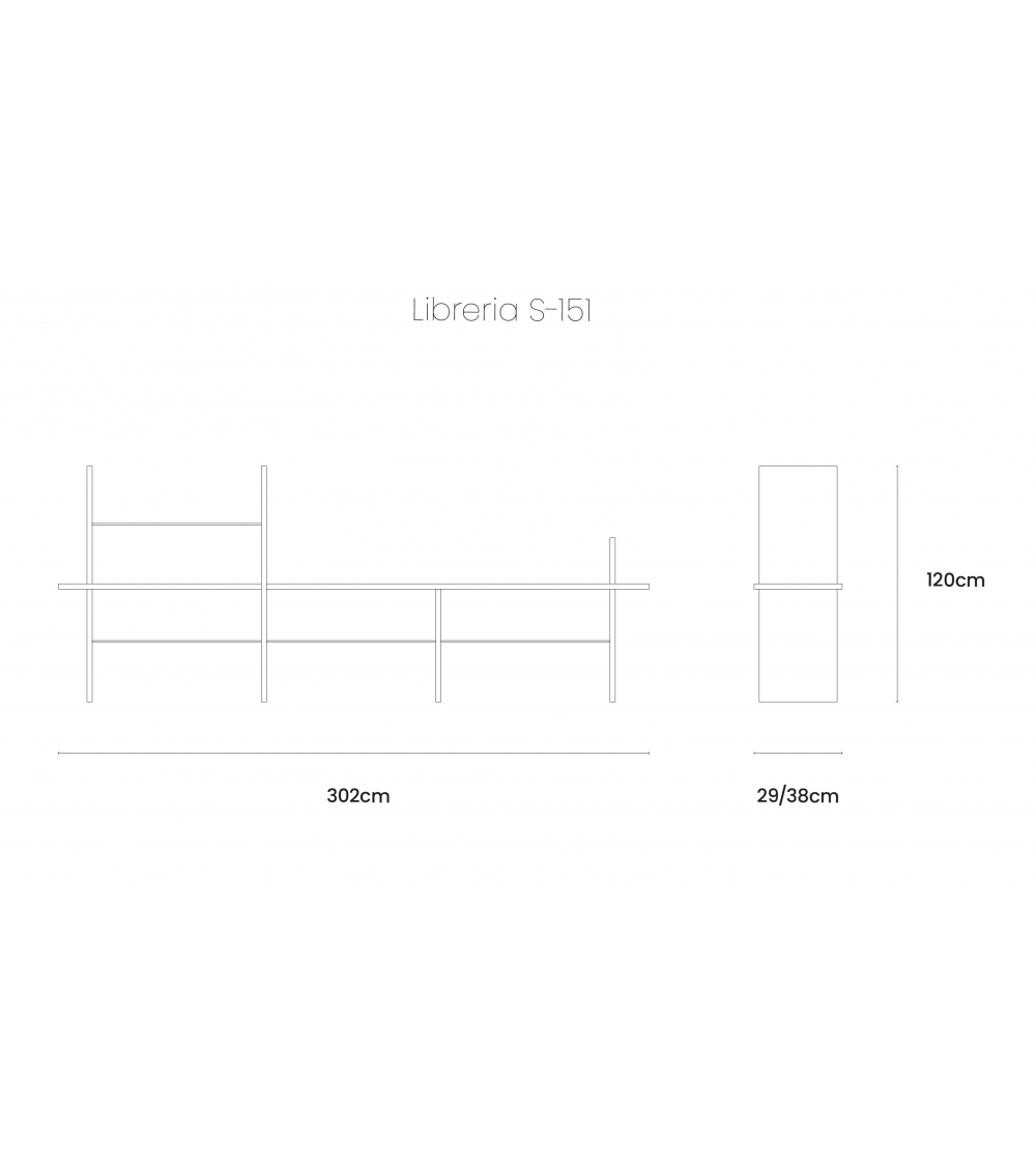 Modulares Bücherregal Capanna S-151 -...