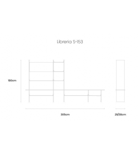 Libreria Componibile Capanna S-153 - Dale Italia