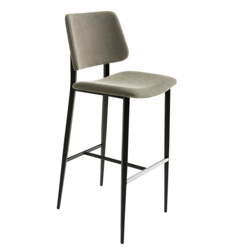 Bar Stool in Leather Eco-leather or Fabric Midj