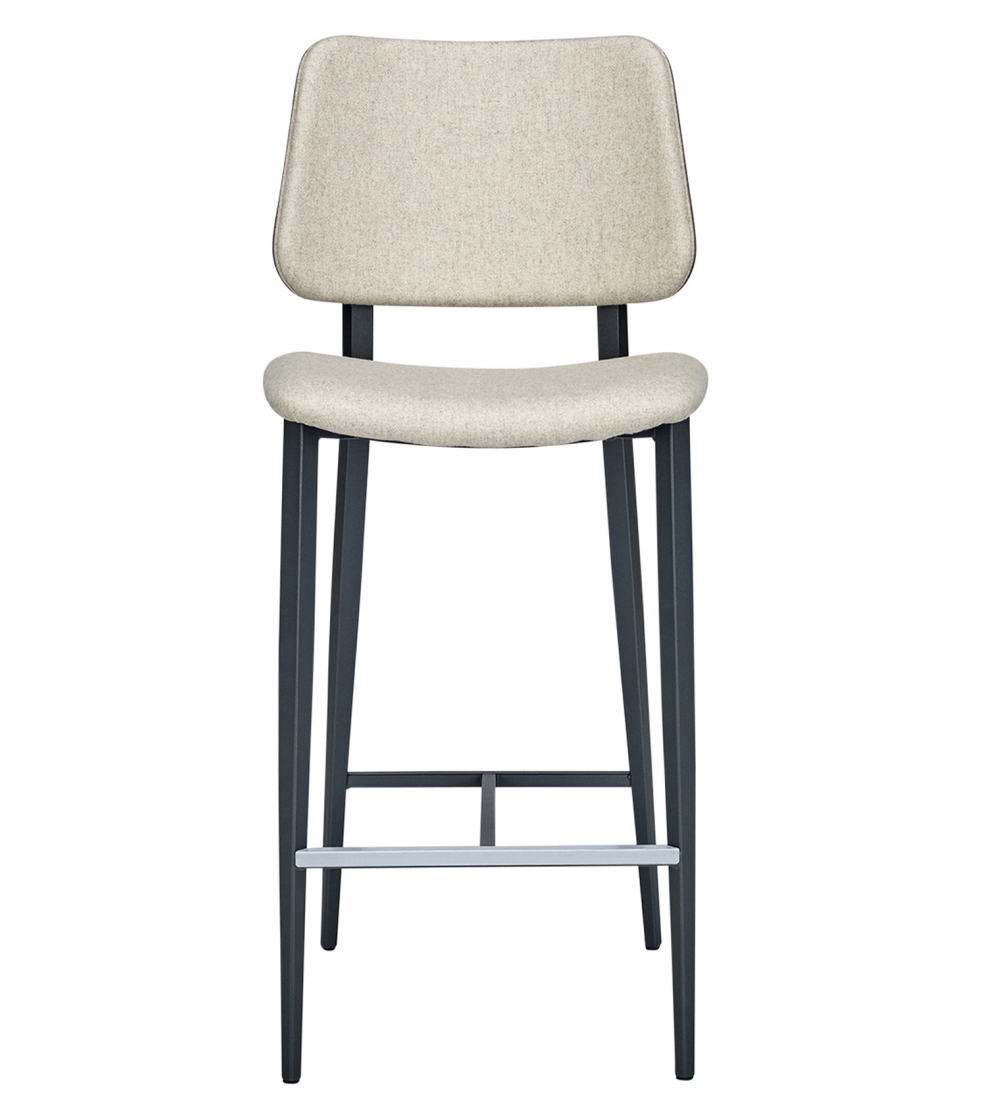 Bar Stool in Leather Eco-leather or Fabric Midj