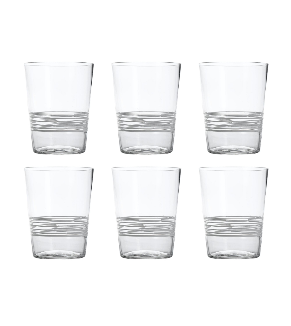 Ensemble 6 Verres Filante Transparent...