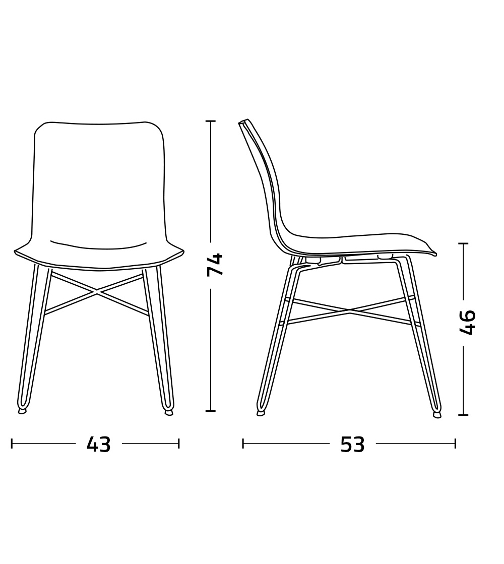 Set 2 Dandy Iron Chairs - Colico