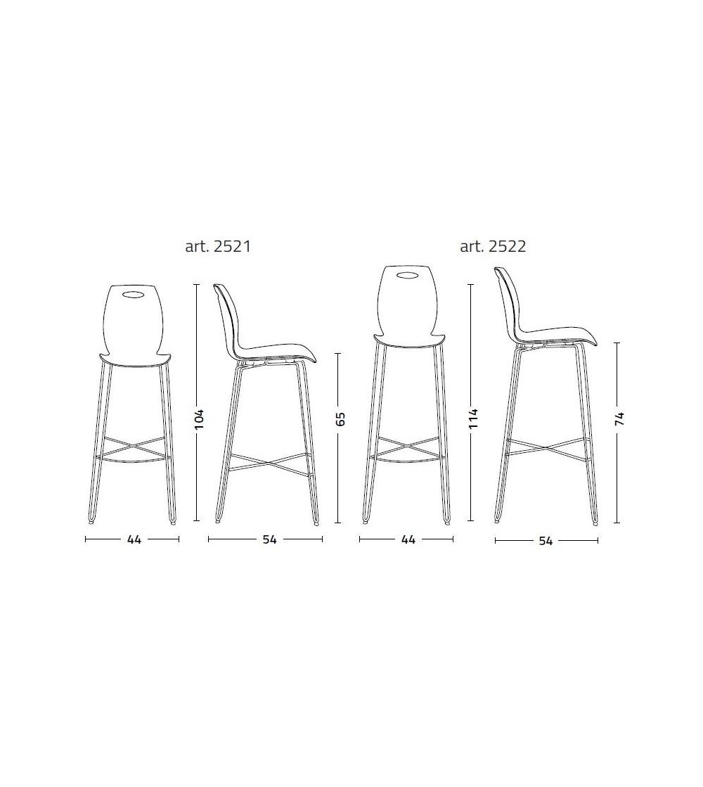 Taburete Bip Iron SS - Colico