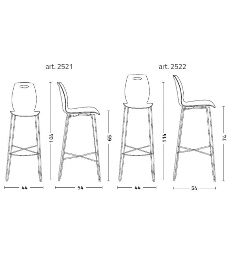 Sgabello Bip Iron SS - Colico