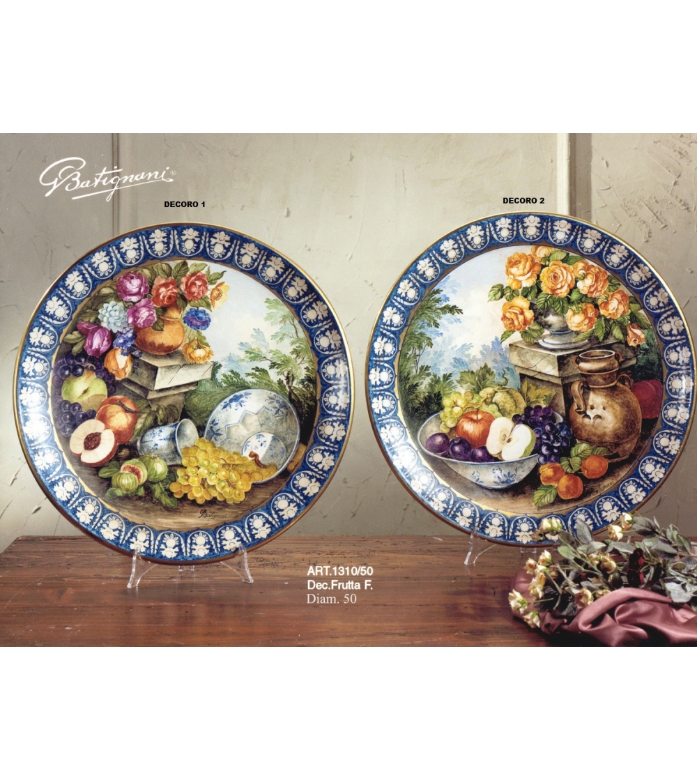 Plato de Pared  Detalles de Oro Puro Batignani Ceramiche