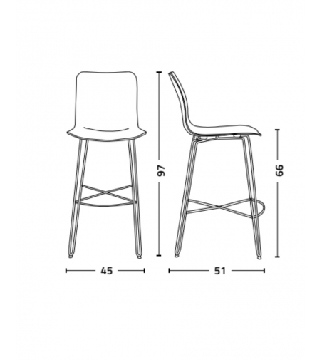Lot 2 Tabourets Dandy Iron SS - Colico