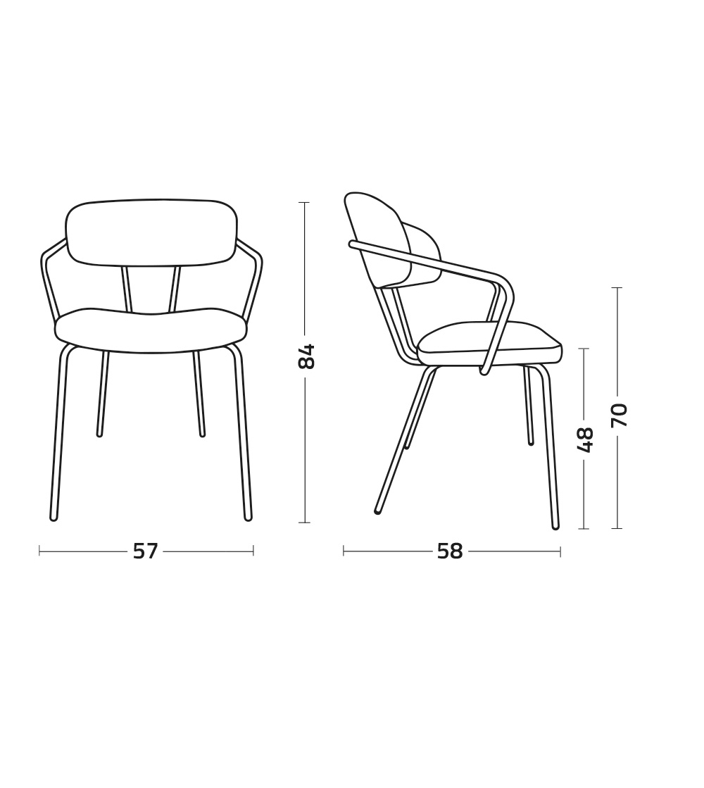 Brigitte BB P Chair - Colico