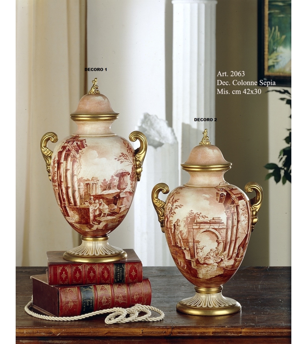 Vase Potiche in Luxury Ceramic Batignani Ceramiche