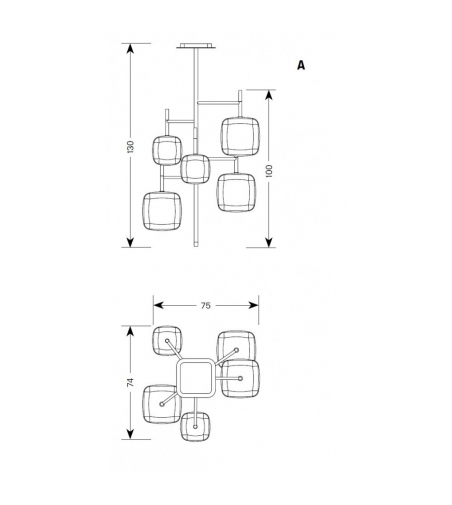 4/5 lights Suspension Lamp Hyperion - Tonelli Design