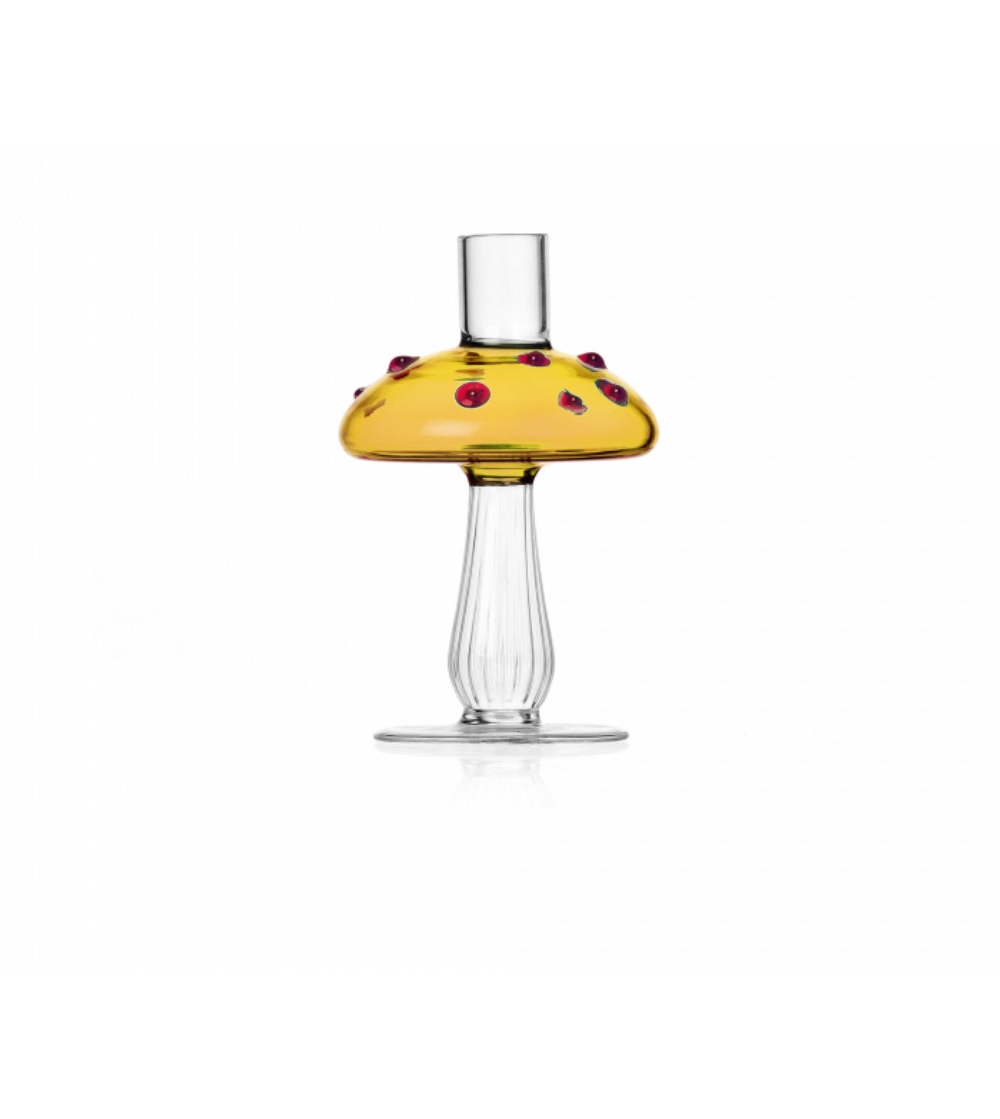 Alice Amber Mushroom With Red Dots Candlestick - Ichendorf