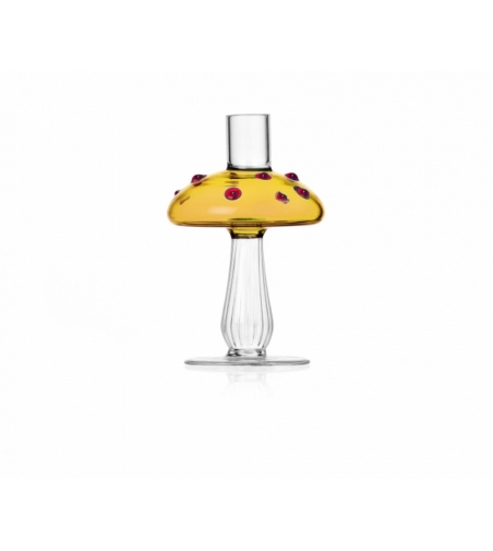 Candélabre Champignon Ambre Avec Points Rouges Alice - Ichendorf