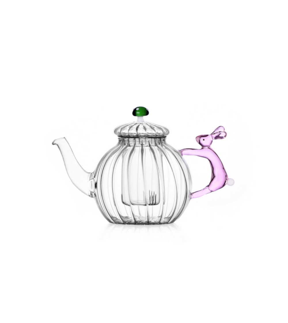 Alice Pink Rabbit & Green Mushroom Teapot - Ichendorf