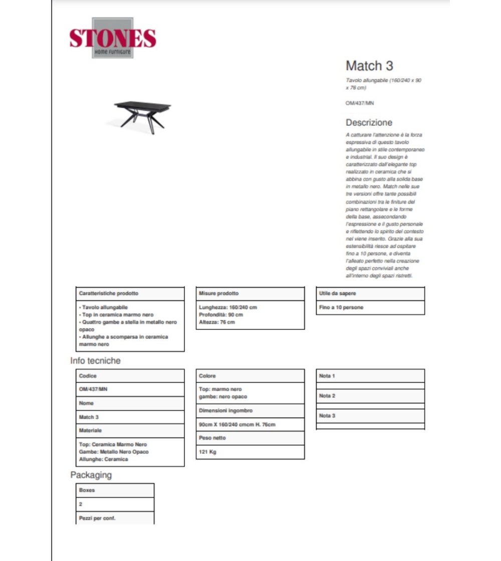 Stones - Match 3 Extendable Table
