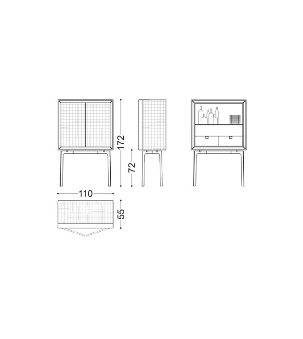 Mobile Bar Con Ante Laccate Zoe - Ceppi