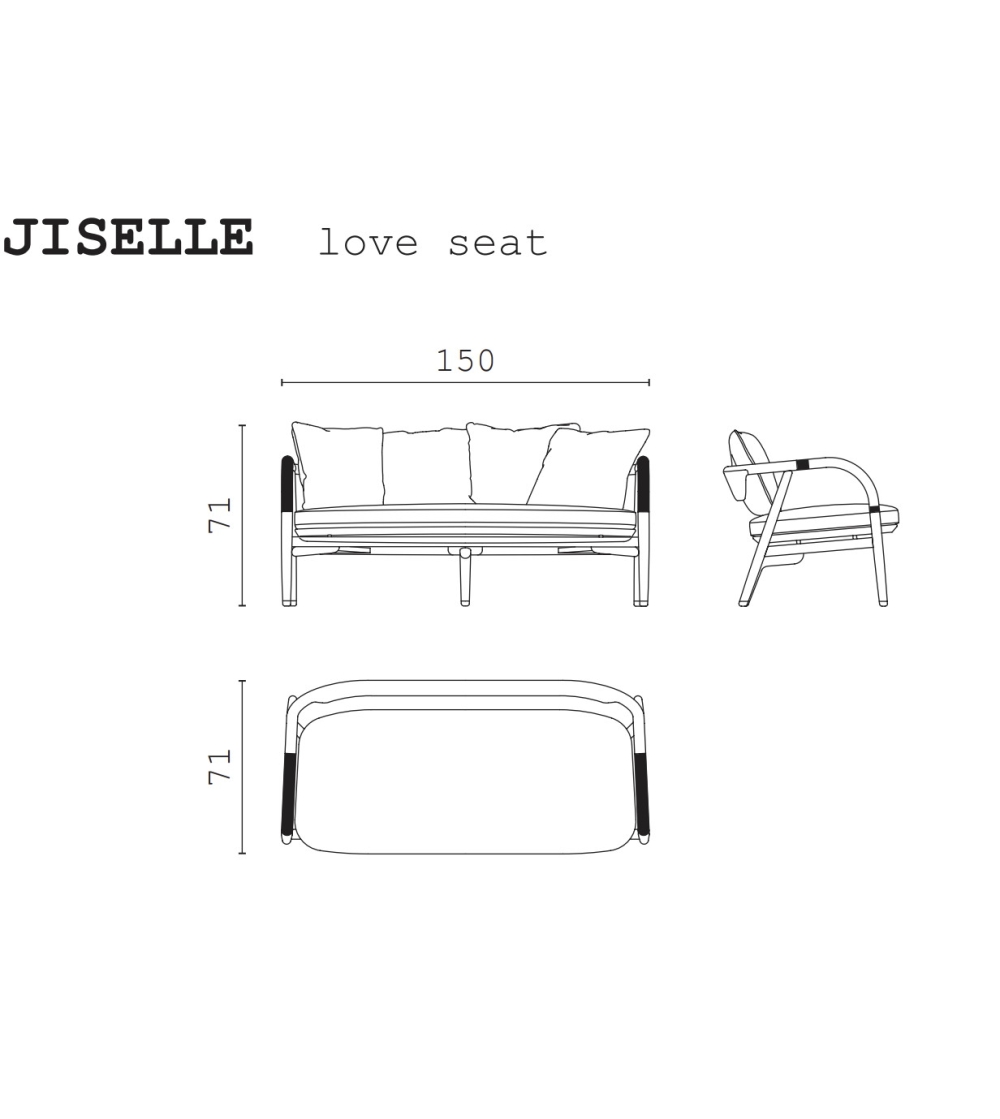 Sofá de dos Plazas Jiselle - CPRN HOMOOD