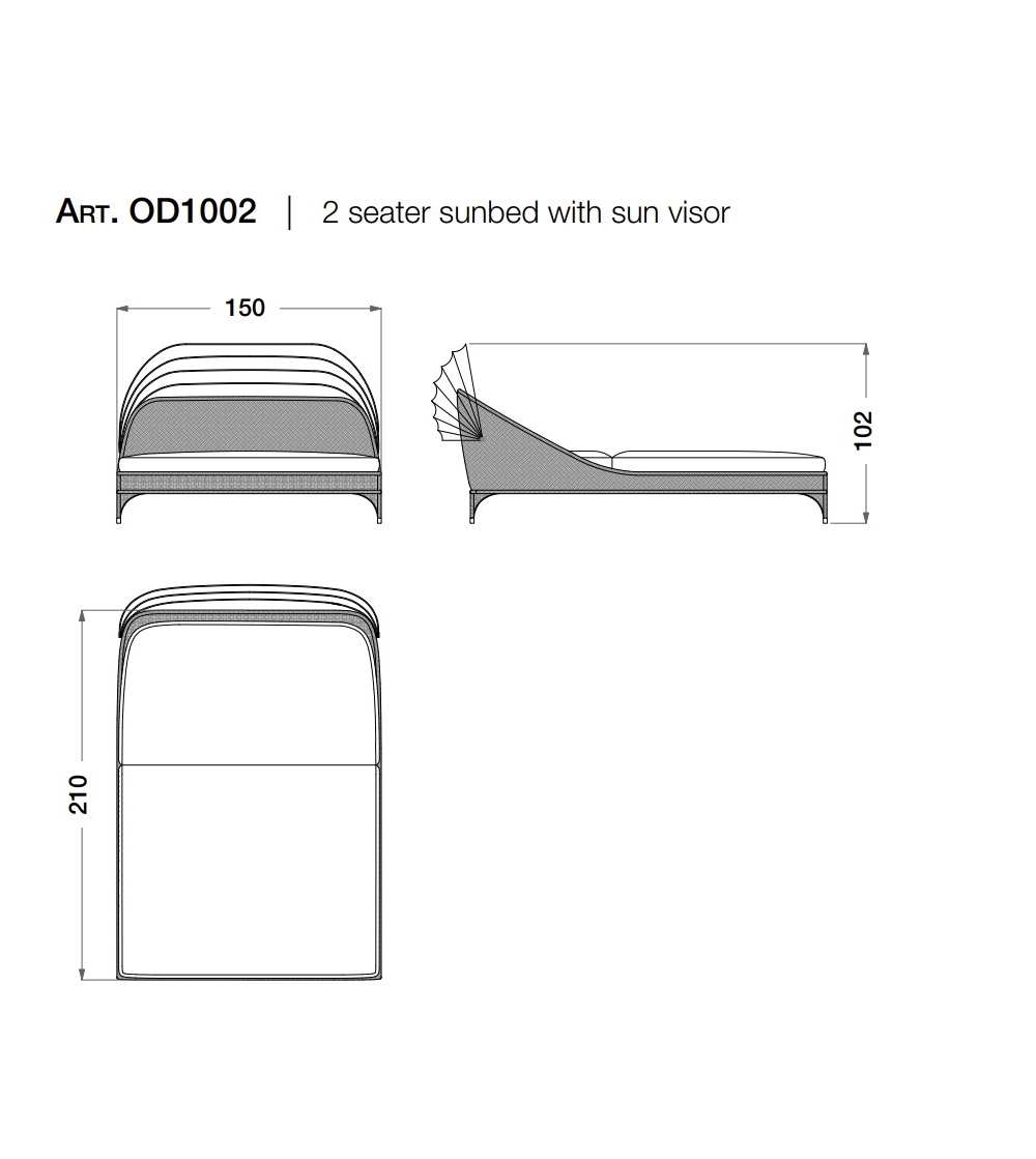 CPRN HOMOOD - Two-seater Sunbed with...