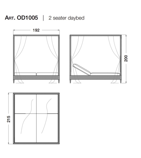 CPRN HOMOOD - Two seater Four-poster Daybed