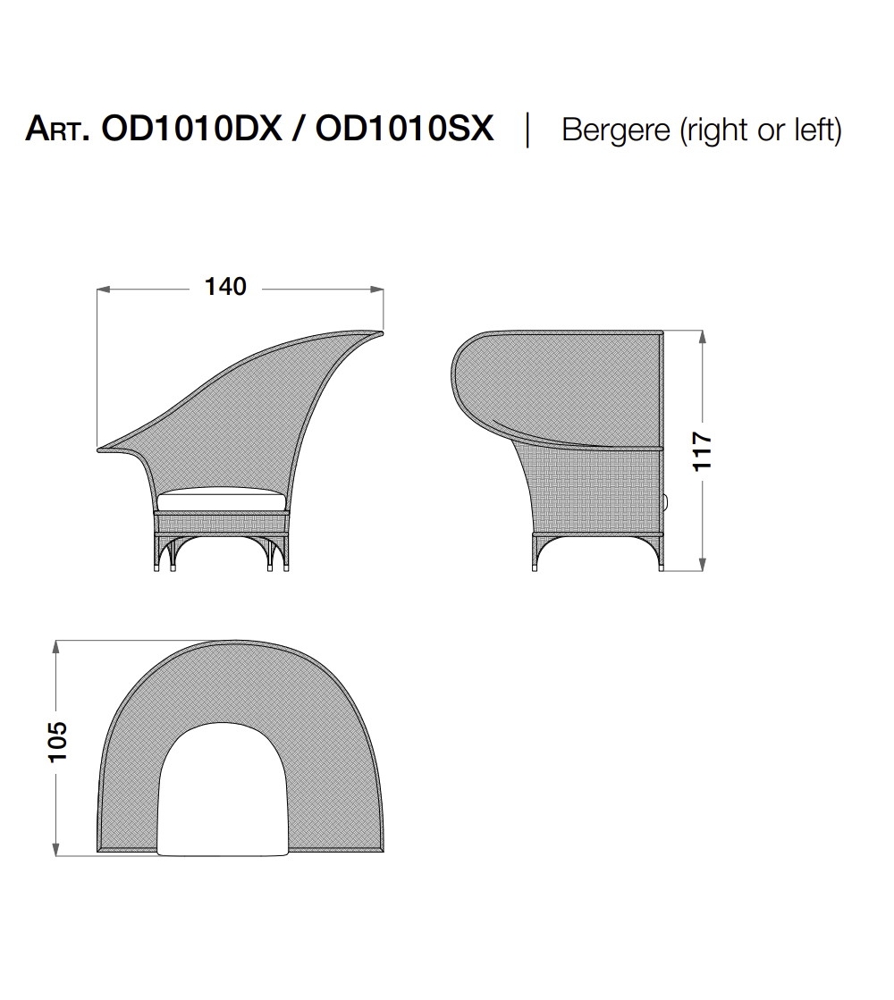 Sillón Bergère Colección Outdoor -...