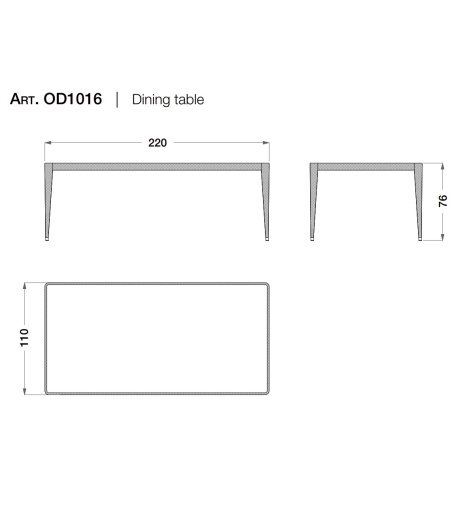 CPRN HOMOOD - Outdoor Kollektion rechteckiger Tisch