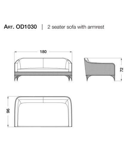 Canapé avec Accoudoirs Collection Outdoor - CPRN HOMOOD