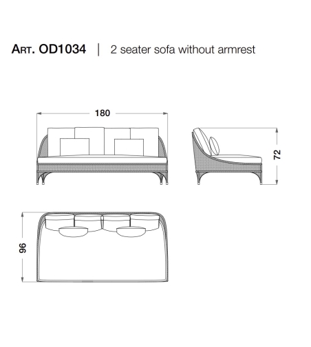 Canapé sans Accoudoirs Collection Outdoor - CPRN HOMOOD