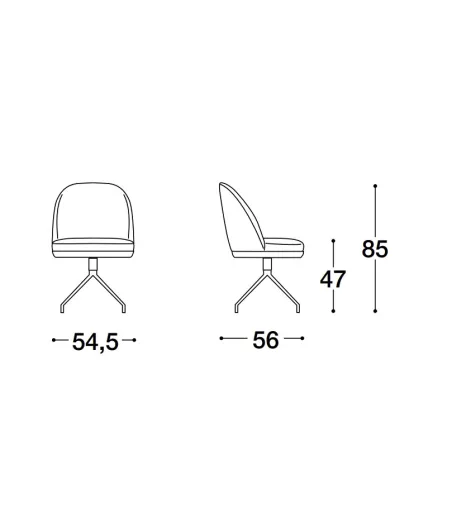 Silla Sabrina con Base Giratoria - Luigi Volpi