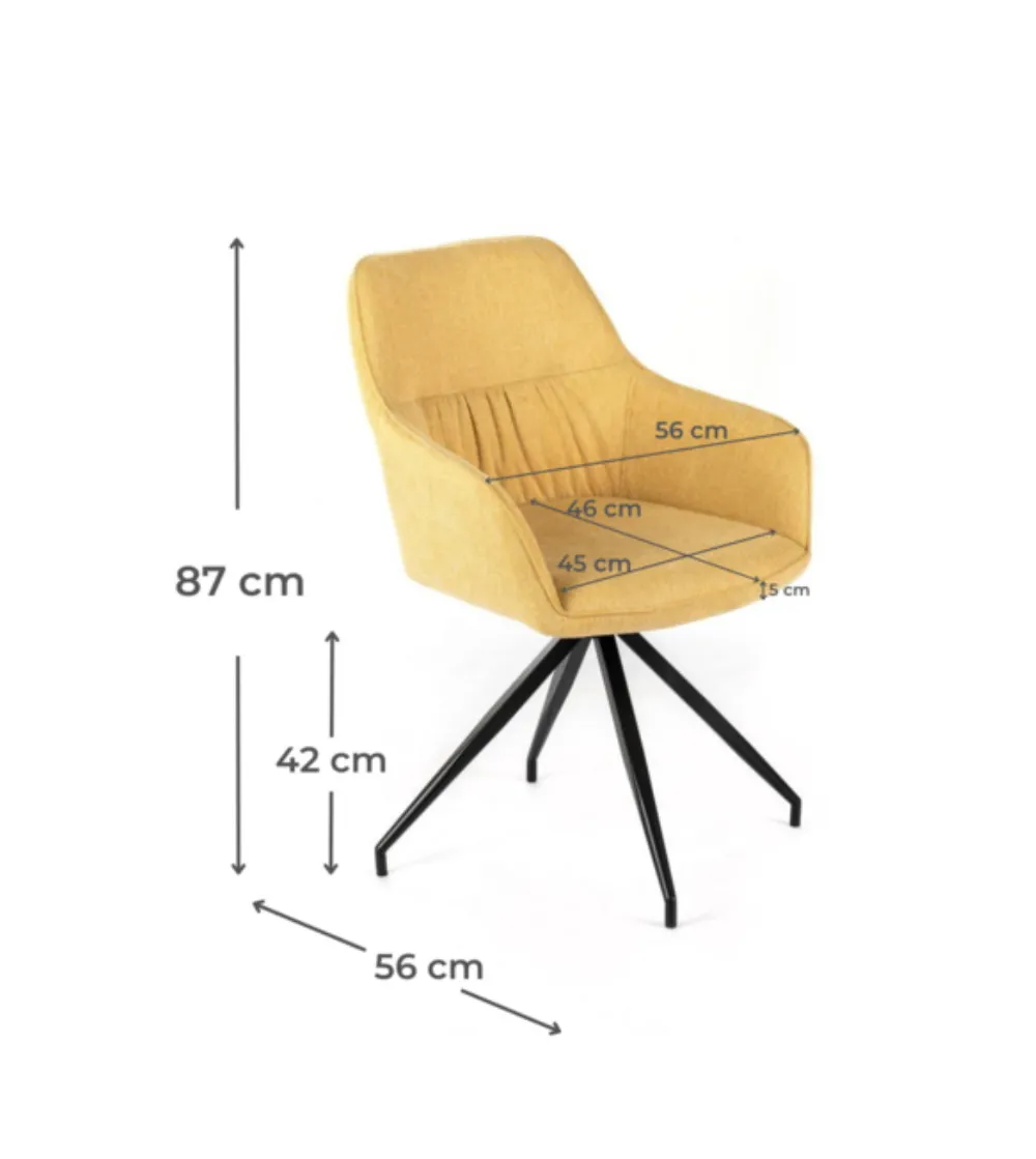 Set 4 Sedie Girevoli Gaia Giallo -...