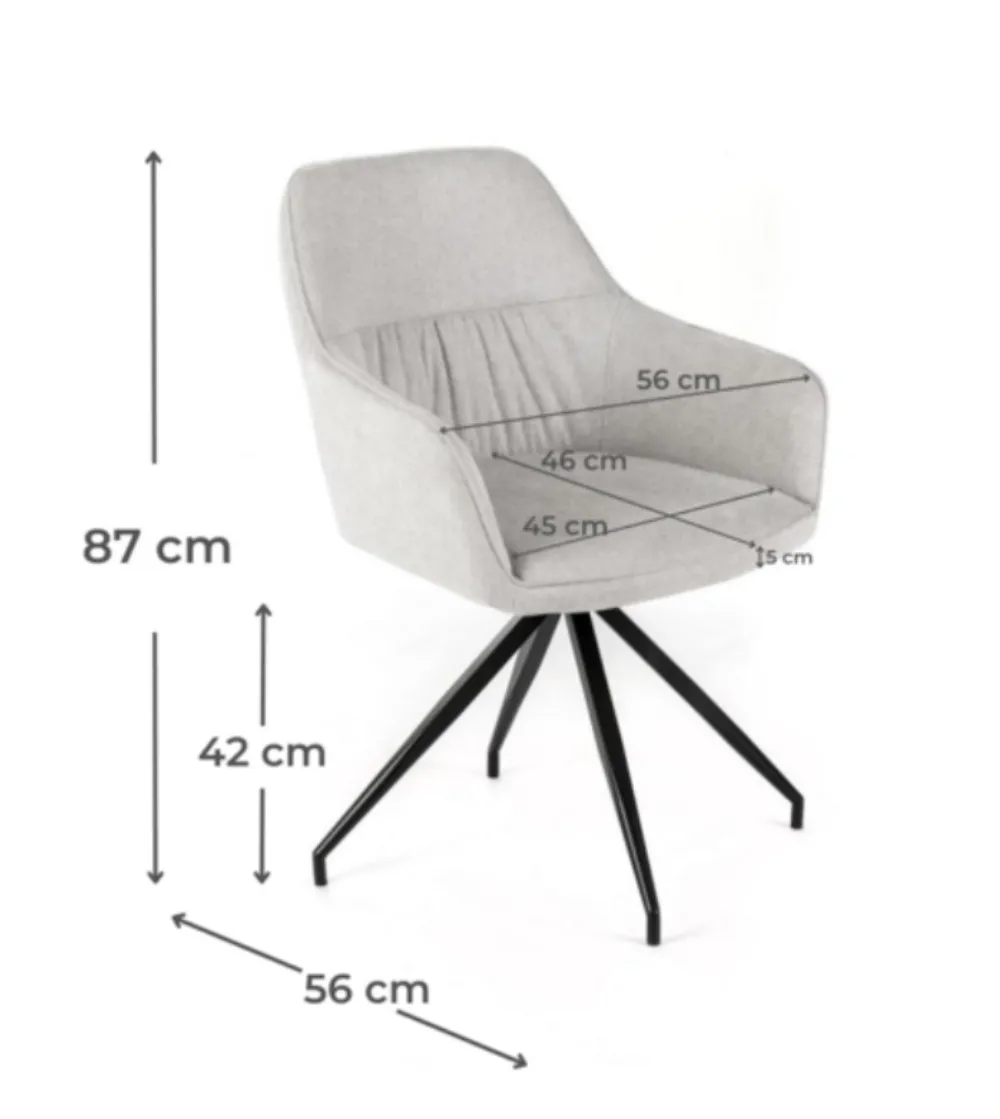 Set 4 Sedie Girevoli Gaia Grigio...