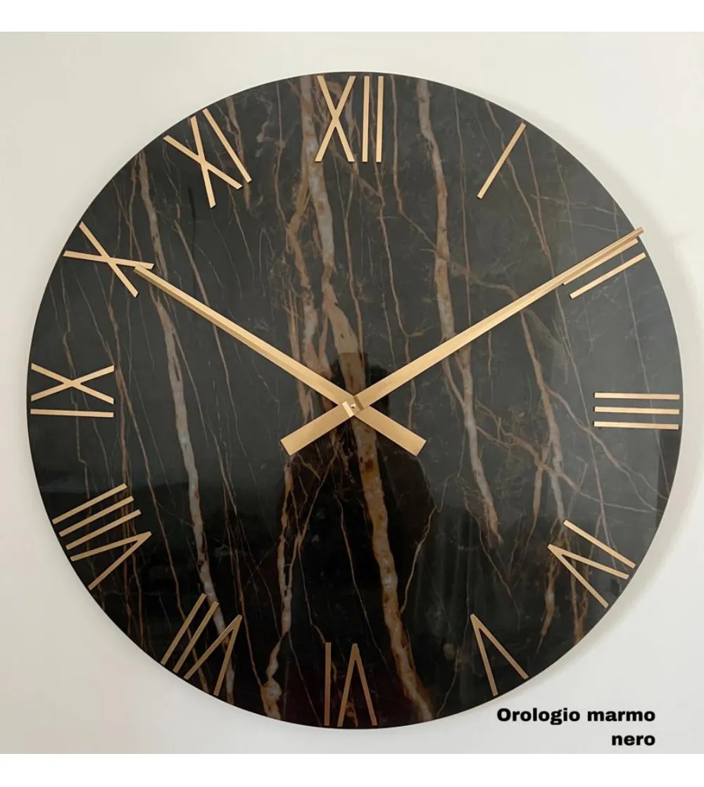 Napoli Black Marble Wall Clock - Via Brera