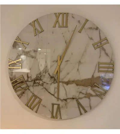 Calacatta Oro Marmor Wanduhr - Via Brera