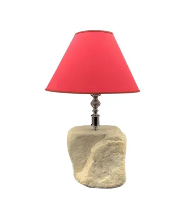 Lámpara De Mesa Mármol Y Pantalla Roja - Euromarmi Store