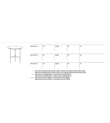 Table Basse After 9 Plateau Marbre - Tonelli Design