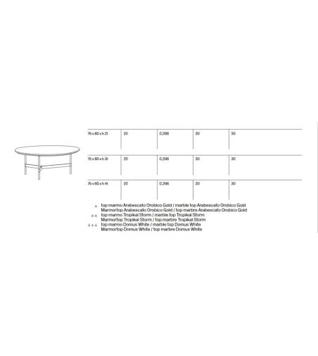 Table Basse After 9 Plateau Marbre - Tonelli Design