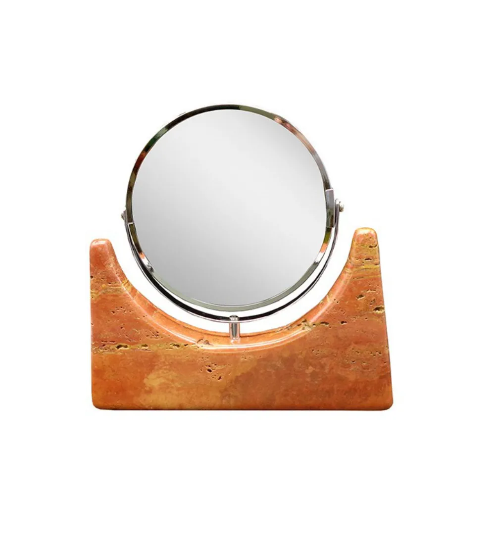 Vanity Red Travertine Table Mirror - Euromarmi Store