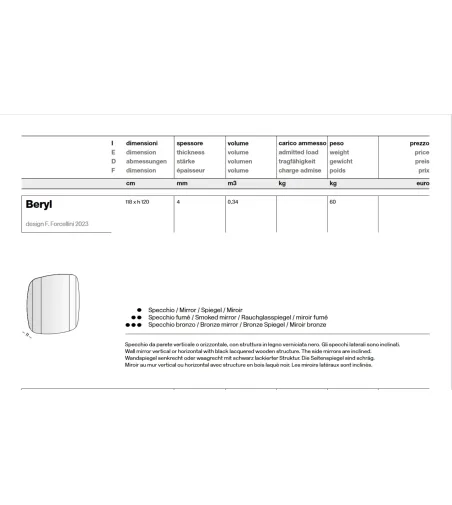 Miroir Mural Beryl - Tonelli Design