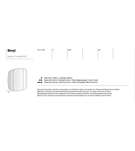Espejo De Pared Beryl - Tonelli Design