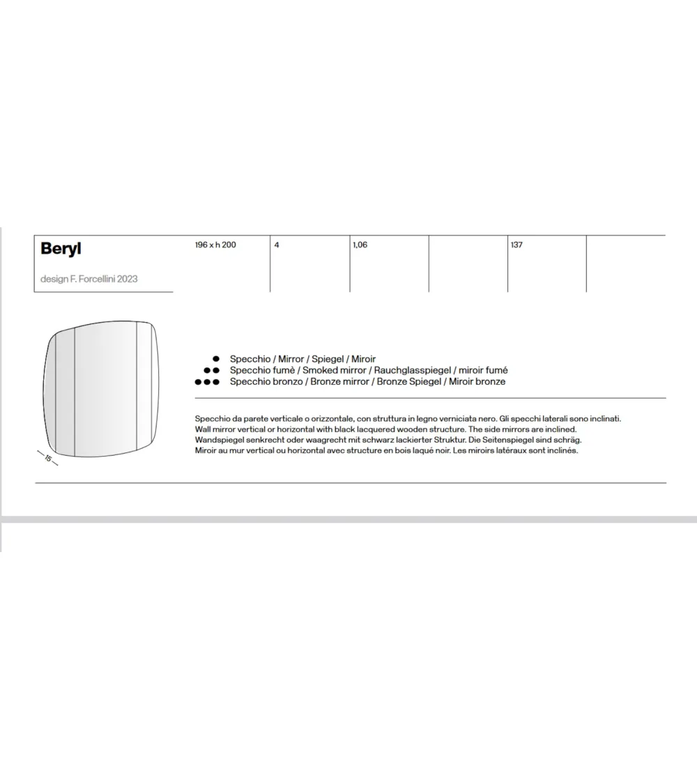 Tonelli Design - Beryl Wandspiegel